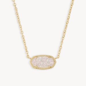 NEW Kendra Scott Iridescent Drusy Elisa Gold Pendant Necklace